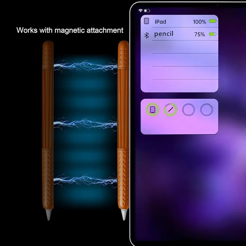 HoldFist Silicone Case Cover Skin Compatible with Apple Pencil (2nd Gen/Pro/USB-C) – Protective Sleeve, Comfortable Grip, Ergonomic Anti-Slip Design, Lightweight & Scratch-Resistant (Brown) - Image 4